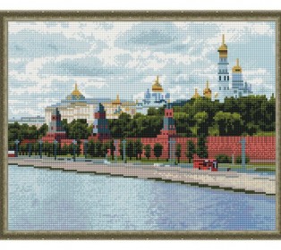 Картина мозаикой с нанесенной рамкой 40х50 МОСКВА. КРЕМЛЬ (30 цветов)