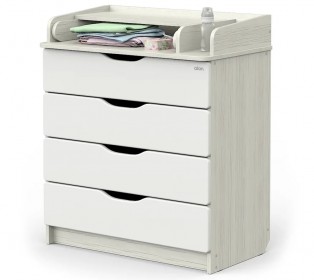 Комод СИРИУС-2 WOOD 804 ПВХ с шариковыми направляющими Древесина белая