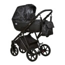Коляска Indigo ADAGIO Limited 2в1, Тёмно-серый + чёрная кожа
