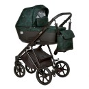 Коляска Indigo ADAGIO Limited 2в1, Малахит + черная кожа
