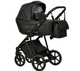 Коляска Indigo ADAGIO 2в1, Чёрная кожа