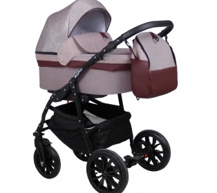 Коляска Alis ROAD+F 3в1 Ro 02 Бордовый+бордовая кожа
