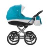 Коляска Aroteam VERONIMO 18 2в1, Бирюзовый+белая кожа