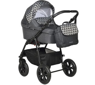 Коляска Indigo CHARLOTTE 18 F 3в1 Ch 38 Черный+черный узор