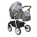 Коляска Indigo CHARLOTTE 18 F 3в1 Ch 40 Темный серый+серый узор