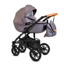 Коляска Alis CAMARO F 3в1 Cm 03 Фиолетовый узор+фиолетовая кожа