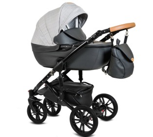 Коляска Alis CAMARO F 3в1 Cm 05 Светло серый узор+т.серая кожа