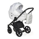 Коляска Indigo MIO+F 3в1 (Indigo) Mi 01 Белая кожа+белый узор