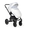 Коляска Indigo MIO+F 3в1 (Indigo) Mi 01 Белая кожа+белый узор