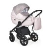 Коляска Indigo MIO+F 3в1 (Indigo) Mi 04 Светло розовая кожа+розовый узор