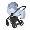 Коляска Indigo MIO+F 3в1 (Indigo) Mi 05 Светло голубая кожа+голубой узор