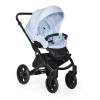 Коляска Indigo MIO+F 3в1 (Indigo) Mi 05 Светло голубая кожа+голубой узор