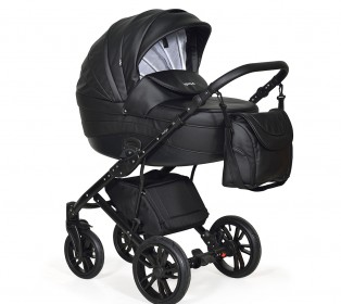 Коляска Indigo ENIGMA 2в1, Черная кожа
