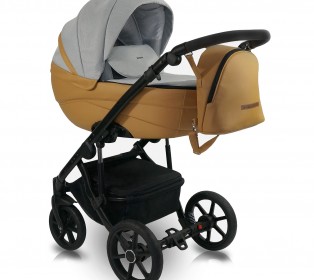 Коляска Bexa IDEAL 2в1, Серый+рыжая кожа