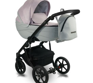 Коляска Bexa IDEAL 2в1, Светло-розовый+серая кожа