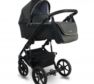 Коляска Bexa LINE ECO 2в1, Черная кожа