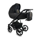 Коляска Bexa AIR 2в1, Черная кожа+золотой