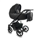 Коляска Bexa AIR 2в1, Черная кожа + серебряный