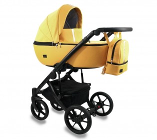 Коляска Bexa AIR 2в1, Желтая кожа + желтый