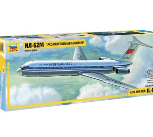 Сборная модель ZVEZDA Советский пассажирский авиалайнер Ил-62М, 1/144