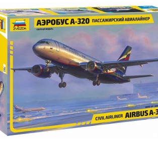 Сборная модель ZVEZDA Гражданский авиалайнер Аэробус А-320, 1/144