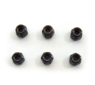 Гайка самоконтрящаяся M2.5 черная, 6шт.