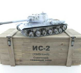 Р/У танк Taigen 1/16 ИС-2 модель 1944, СССР, зимний, (для ИК танк. боя) 2.4G, деревянная коробка