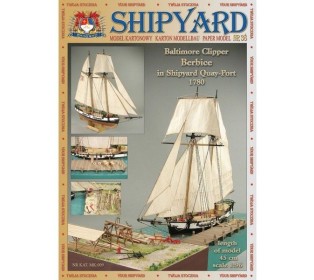 Сборная картонная модель Shipyard балтиморский клипер Berbice в верфи Quay-Portt 1780 г (№38), 1/96