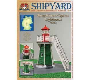 Сборная картонная модель Shipyard маяк Bunthauser Spitze Lighthouse (№54), 1/87