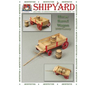 Сборная картонная модель Shipyard телега с бочками (№81), 1/96