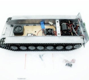 Металлическое шасси для танка Leopard 2A6 (full set, редуктора, электроника)