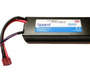 Аккумулятор Li-Po Spard 8000mAh, 7,4V, 25C, T‐plug для Remo Hobby и Himoto 1/10, 1/8
