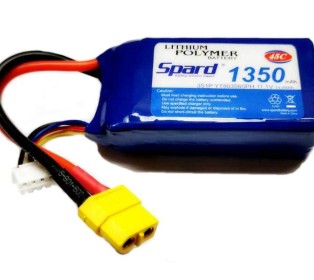Аккумулятор Li-Po Spard 1350mAh, 11,1V, 45C, XT60