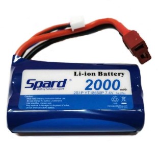 Аккумулятор Li-Ion Spard 2000mAh, 7,4V, 15C, T‐plug для Remo Hobby 1/16, Himoto 1/18