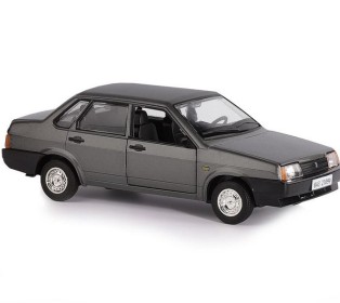 Машина "АВТОПАНОРАМА" ВАЗ 21099, 1/22, серый, инерция, в/к 24,5*12,5*10,5 см
