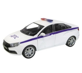 Машина "АВТОПАНОРАМА" LADA VESTA "Полиция" седан, 1/24, свет. звук. эффекты, в/к 24,5*12,5*10,5 см