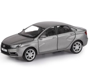 Машина "АВТОПАНОРАМА" LADA VESTA седан, 1/24,  серый, свет. звук. эффекты, в/к 24,5*12,5*10,5 см