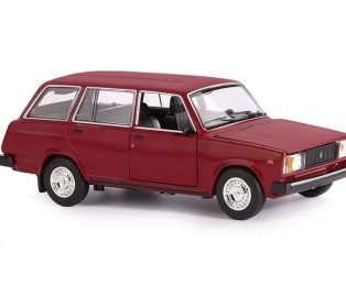 Машина "АВТОПАНОРАМА" ВАЗ 2104, 1/24, бордовый, инерция, в/к  24,5*12,5*10,5 см