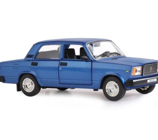 Машина "АВТОПАНОРАМА" ВАЗ 2107, 1/24, синий, инерция, в/к 24,5*12,5*10,5 см