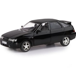 Машина "АВТОПАНОРАМА" ВАЗ 2112, 1/22, черный, инерция, в/к 24,5*12,5*10,5 см