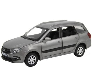 Машина "АВТОПАНОРАМА" LADA GRANTA CROSS, серый, 1/24, свет, звук, инерция, в/к 24,5*12,5*10,5 см