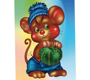 Алмазная мозаика 15х20 Мышонок (16 цветов)