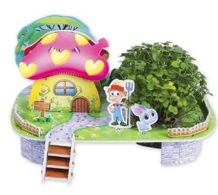 3D пазл из пенокартона ГРИБНОЙ ДОМ (22 детали, 4 листа)