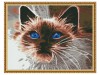 Алмазная мозаика с нанесенной рамкой 40х50 ДЫМЧАТЫЙ КОТ (21 цвет)