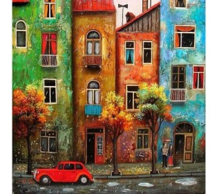 Картина мозаикой 30х30 ГОРОДСКОЙ МОТИВ (квадрат) (28 цветов)
