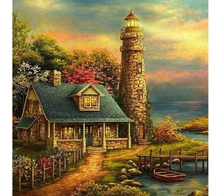 Картина мозаикой 30х30 ЗАБЫТЫЙ МАЯК (квадрат) (40 цветов)