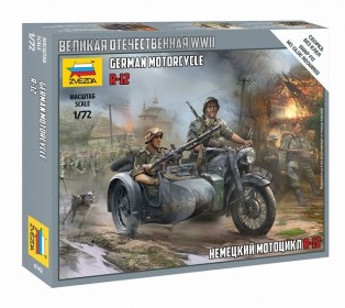 Сборные солдатики ZVEZDA Немецкий мотоцикл R-12, 1/72