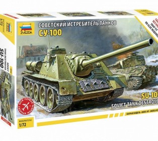 Сборная модель ZVEZDA Советская САУ "СУ-100" (сборка без клея), 1/72