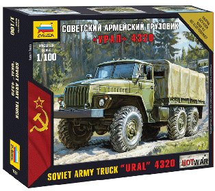 Сборная модель ZVEZDA Советский грузовик "Урал", 1/100