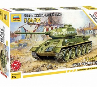 Сборная модель ZVEZDA Советский средний танк Т-34/85 (сборка без клея), 1/72